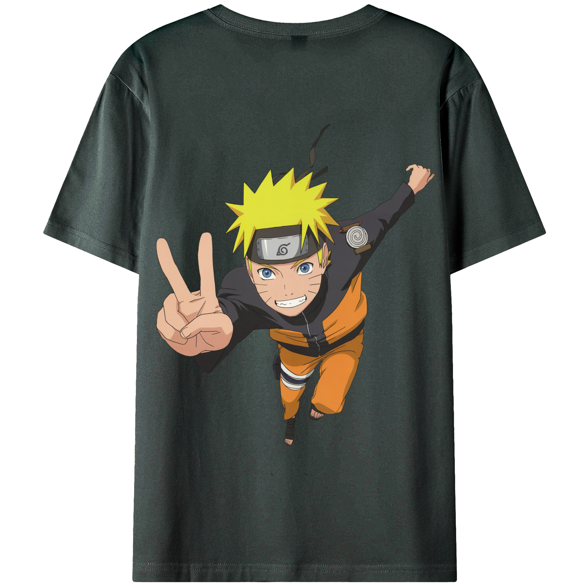 （画像用） NARUTO -ナルト- うずまき ナルト Uzumaki Naruto 綿100％ メンズ半袖Tシャツ（バックプリント） 通気性